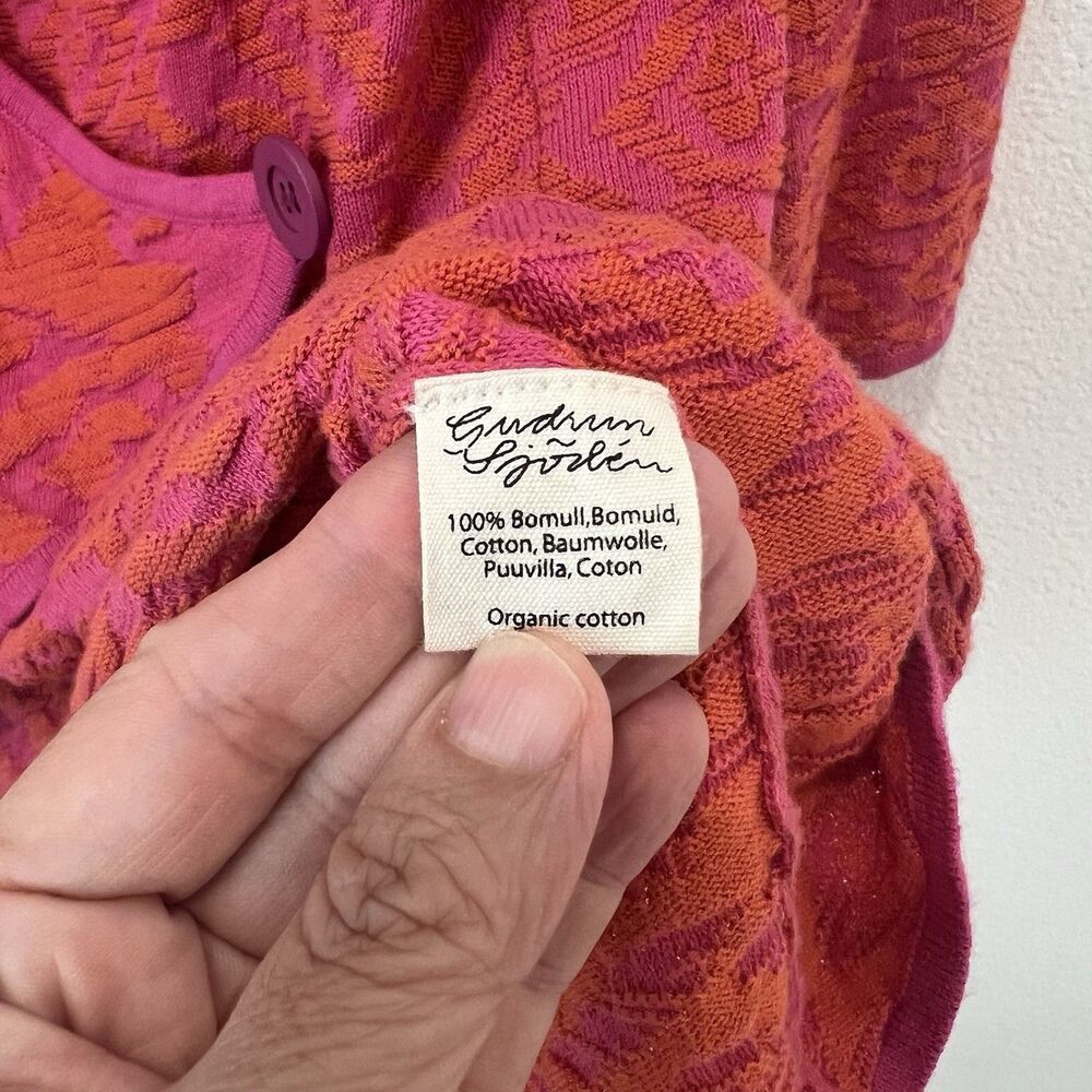 gudrun sjoden Wrap Blouse Cardigan Large Pink Asymmetrical Lagenlook Vibrant FF - Picture 5 of 9